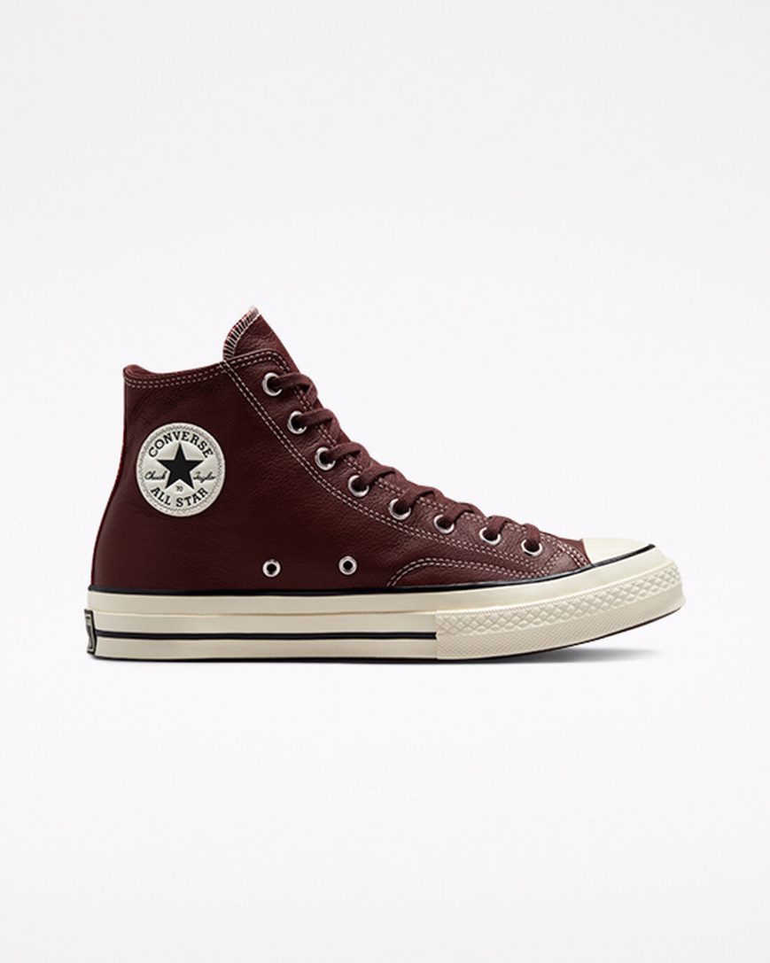 Tenisky Vysoke Converse Chuck 70 Kozene Seasonal Color Panske Bordove | SK 5QBYA2